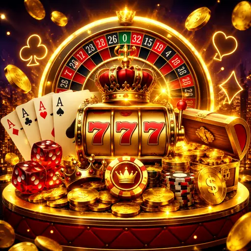 Mesa de cassino ao vivo com dealer sob luz dourada em estúdio