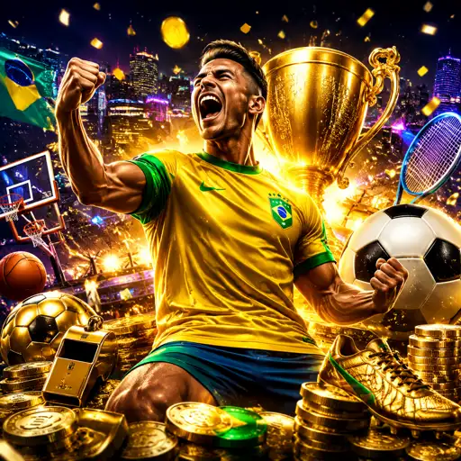 Estádio iluminado à noite com painel de odds ao vivo