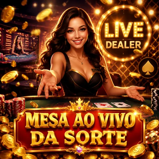 Mesa de blackjack ao vivo com cartas sendo distribuídas pelo dealer